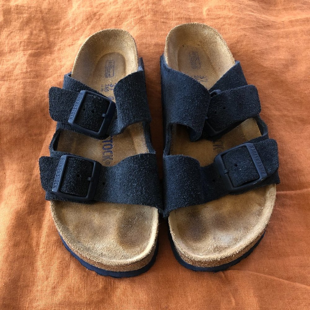 Birkenstock Arizona - Navy ("Night") Blue Suede Size 37